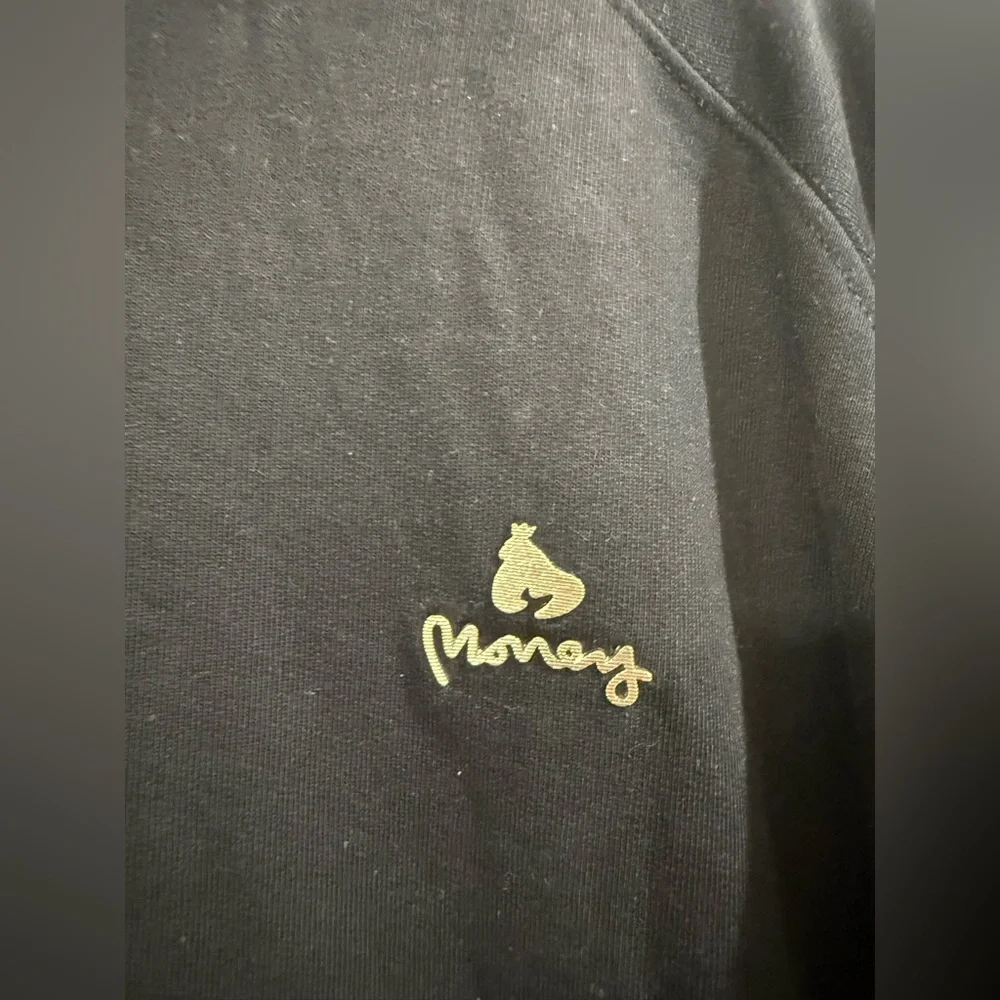 Money Men's Black Crewneck Sweatshirt with Small Embroidered Logo